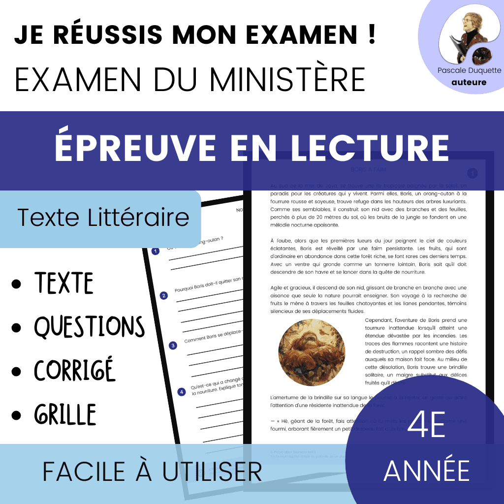 Simulation d'épreuve en lecture : 4e année