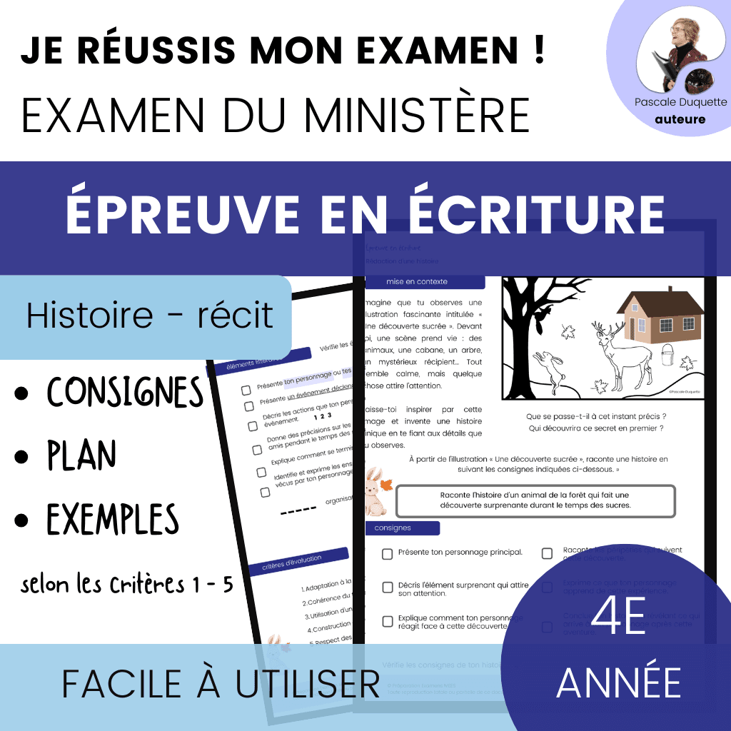 Simulation d'épreuve en écriture : 4e année