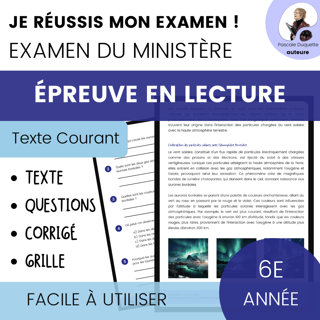 Simulation d'épreuve en lecture : 6e année