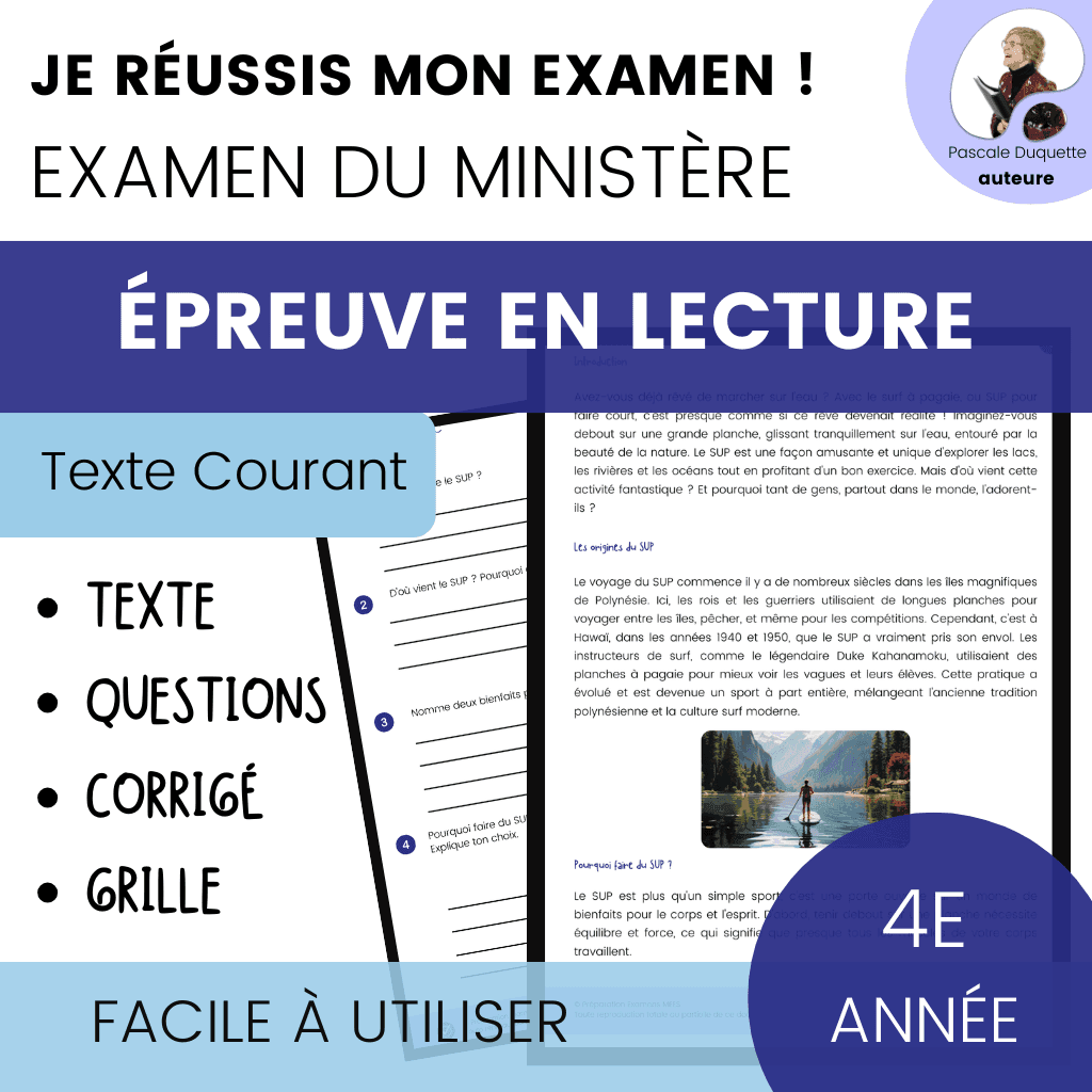 Simulation d'épreuve en lecture : 4e année