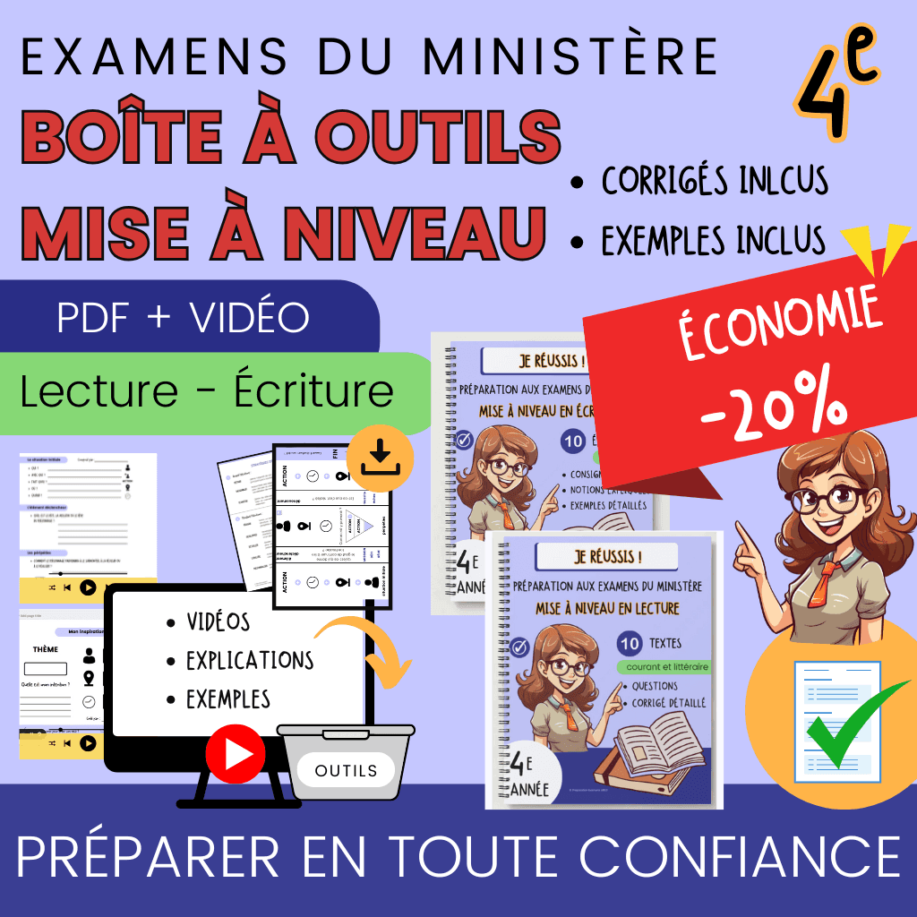 Préparation épreuves ministère 4e année outils